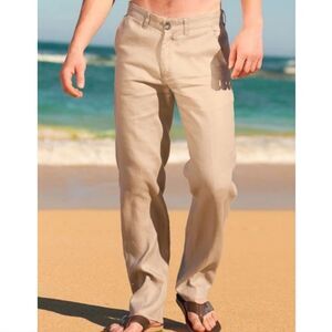 AXCESS a claiborne company LINEN PANTS, Sz 38/30, CREAM